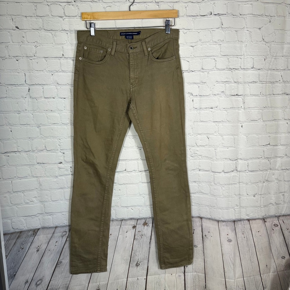 Ralph Lauren Sport Thompson 650 Skinny Jeans Olive Green Khaki 29x32 Womens